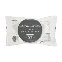 Hario - Pegasus 02 White Coffee Filters - 100 Count цена и информация | Принадлежности для кофейных автоматов | 220.lv