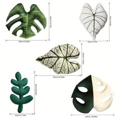 '6 stila lapu plīša 3d lapu spilvens 3d bruņurupuča kaulu lapu dziļš meža spilvens monstera spilvens dīvānam dzīvojamā istaba mājas dekors dāvana Helovīna dekors' cena un informācija | Dekoratīvie spilveni un spilvendrānas | 220.lv