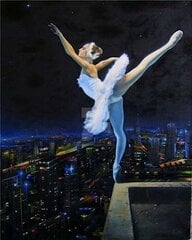 Glezna pēc numuriem "Ballerina on the roof" 30x40 cena un informācija | Gleznas pēc numuriem | 220.lv