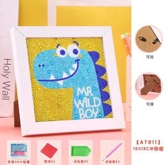 Dimanta mozaīka "Blue Dinosaur" 15x15cm cena un informācija | Dimantu mozaīkas | 220.lv