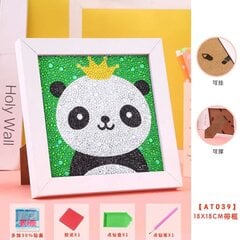 Dimanta mozaīka "A panda with a crown" 15x15cm cena un informācija | Dimantu mozaīkas | 220.lv