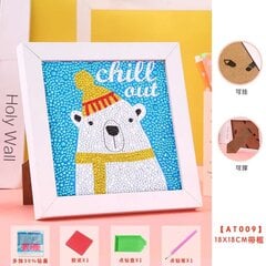 Dimanta mozaīka "Polar bear" 15x15cm cena un informācija | Dimantu mozaīkas | 220.lv