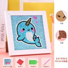 Dimanta mozaīka "Narwhal" 15x15cm cena un informācija | Dimantu mozaīkas | 220.lv