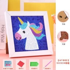 Dimanta mozaīka "Unicorn portrait" 15x15cm cena un informācija | Dimantu mozaīkas | 220.lv