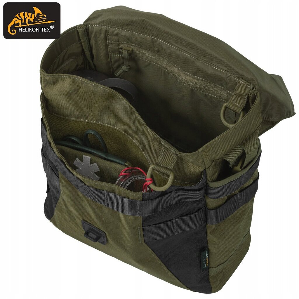 Plecu soma, HELIKON- TEX, BUSHCRAFT HAVERSACK, Olive Green / melns, 8 l cena un informācija | Sporta somas un mugursomas | 220.lv