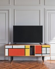 TV skapis T1 Composition With Blue, Red And Yellow By Piet Modrian L 170 cm, rieksts cena un informācija | Kumodes | 220.lv