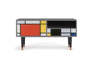 TV skapis T3 Composition With Blue, Red And Yellow By Piet Modrian L 125 cm, pelēks cena un informācija | Kumodes | 220.lv