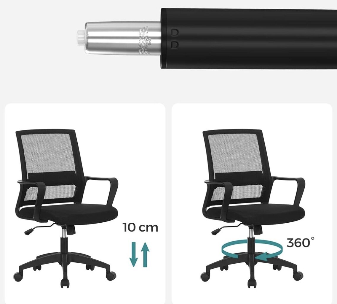 SONGMICS gāzes pacēlājs biroja krēslam cena un informācija | Biroja krēsli | 220.lv