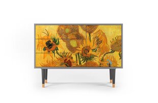 Kumode S3 Sunflowers By Vincent Van Gogh L 115 cm, pelēks cena un informācija | Kumodes | 220.lv