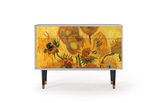 Kumode BS4 Sunflowers By Vincent Van Gogh L 115 cm, pelēks cena un informācija | Kumodes | 220.lv