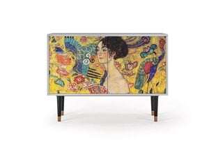 Комод BS4 Lady With Fan By Gustav Klimt L 115 cm, серый цена и информация | Комоды | 220.lv