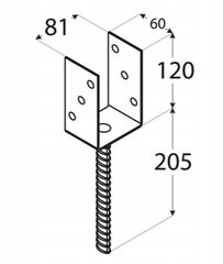 Kolonnas pamatne Enkurs 141x120x60mm cena un informācija | Žogi un piederumi | 220.lv