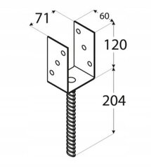 Ankeru stabiņa pamatne antracīts 70x120x60mm cena un informācija | Žogi un piederumi | 220.lv