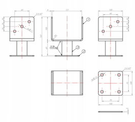 Regulējama kolonnas pamatne 121x121x163 mm cinkota cena un informācija | Žogi un piederumi | 220.lv