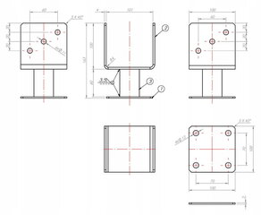 Staba pamatne, kas pieskrūvēta pie betona 101x101x163mm цена и информация | Заборы и принадлежности к ним | 220.lv