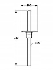 M20 staba pamatne 100x330x3mm cinkots цена и информация | Заборы и принадлежности к ним | 220.lv