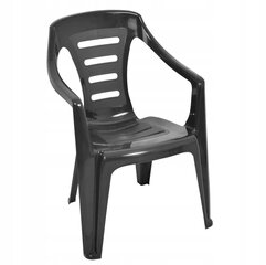 Plastmasas dārza krēsls ar atzveltni grafīts cena un informācija | Dārza krēsli | 220.lv