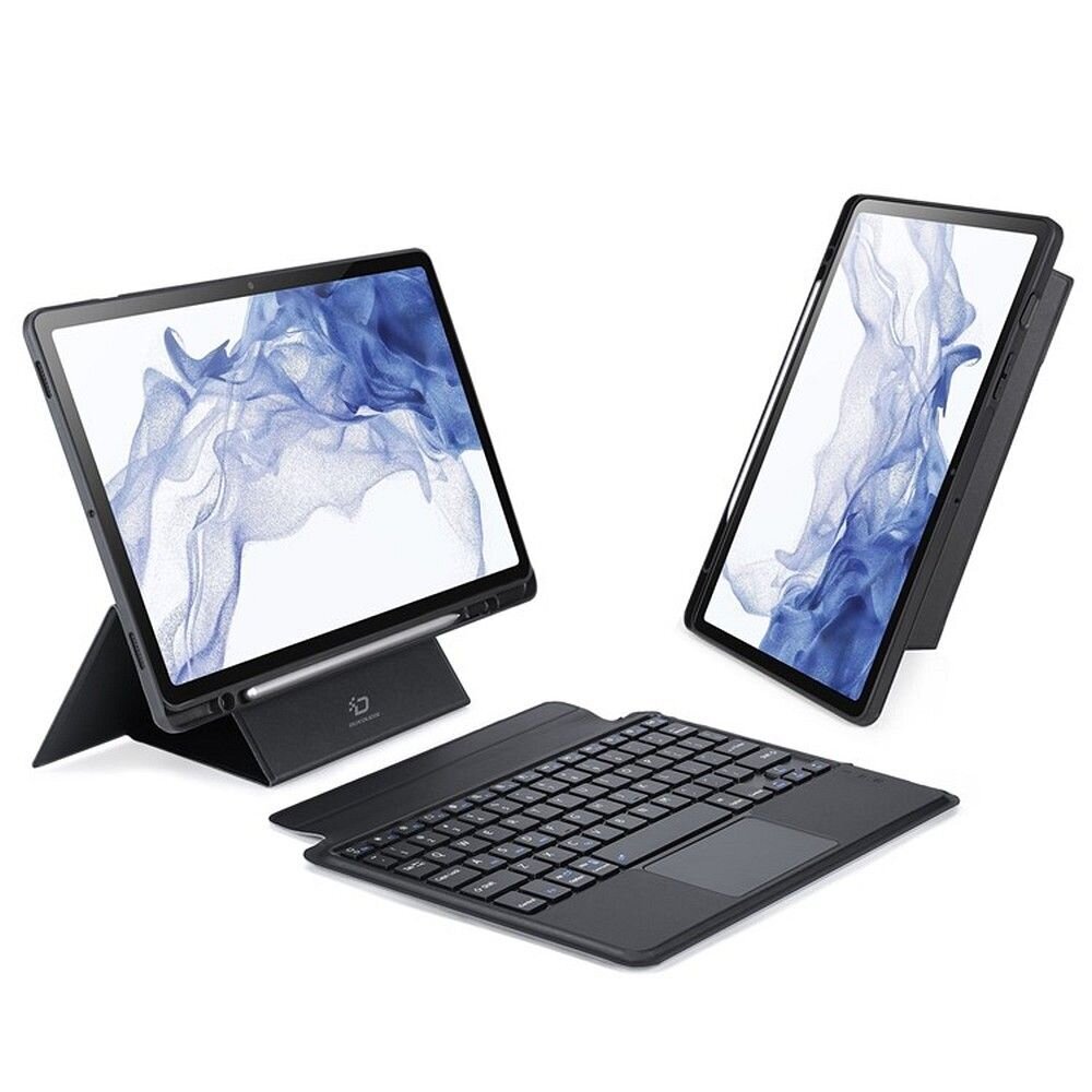 Dux Ducis DK, aizsargvāciņš ar bezvadu tastatūru priekš Samsung Tab S8 X700/X706/S7 ,T870/T875/T876B, melns цена и информация | Somas, maciņi | 220.lv