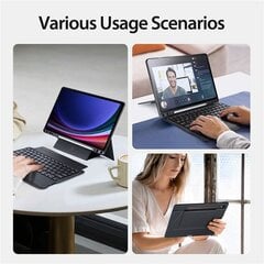 Dux Ducis DK - aizsargmaciņš ar bezvadu tastatūru priekš Samsung Tab S9, melns цена и информация | Чехлы для планшетов и электронных книг | 220.lv