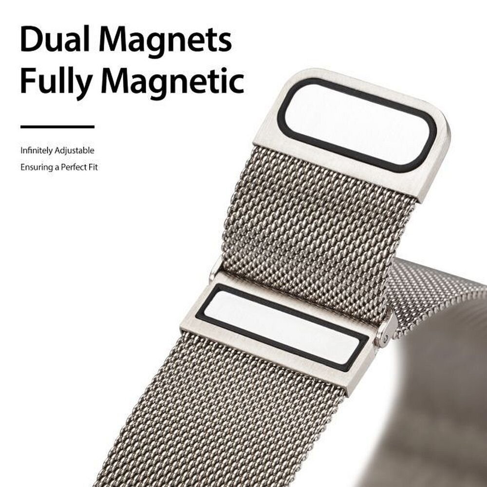 Dux Ducis Milanese, magnētiskā siksniņa Apple Watch 38/40/41mm, sudraba cena un informācija | Viedpulksteņu un viedo aproču aksesuāri | 220.lv