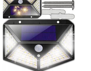 Солнечная лампа 100 LED с датчиком темного движения, для садового фасада цена и информация | Уличное освещение | 220.lv