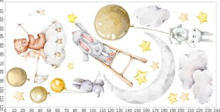 Uzlīmes bērniem palete dzīvnieki lācīši zaķi baloni mākoņi 120x240 cena un informācija | Dekoratīvās uzlīmes | 220.lv