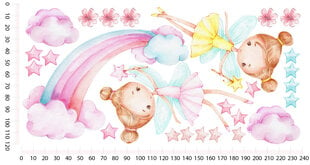 Uzlīmes bērniem fejas bērnu istabas apdare rozā 120x240 cena un informācija | Dekoratīvās uzlīmes | 220.lv