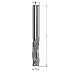 CMT Спиральный отделочный резак для дерева / доски / ПВХ Z3 D10 I32 L80 S10mm / положительный правый цена и информация | Фрезы | 220.lv