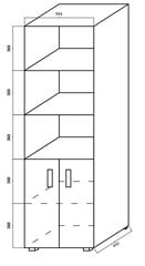 Стеллаж 2-дверный B - R6 (600) цена и информация | Офисные кресла | 220.lv