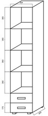 Стеллаж с 2 выдвижными ящиками B - R8 (400) цена и информация | Офисные кресла | 220.lv