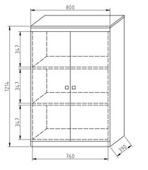 2-дверный шкаф GD-SN2D80 цена и информация | Офисные кресла | 220.lv