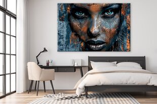 Audekls sienas gleznas dzīvojamā istaba sievietes sejas struktūra 80x120cm cena un informācija | Gleznas | 220.lv