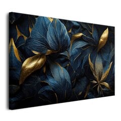 Audekls sienas glezna dzīvojamā istaba ziedu lapas zelta 80x120cm цена и информация | Картины | 220.lv