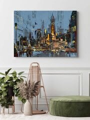 Moderns audekla sienas glezna viesistabai Pilsēta naktī 80x120cm цена и информация | Картины | 220.lv