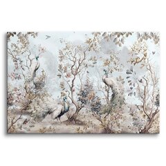 Audekls sienas glezna dzīvojamā istaba koki pāvi putni 80x120cm цена и информация | Картины | 220.lv