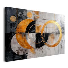 Audekls sienas gleznas dzīvojamā istaba abstrakts zelta apļi apļi 80x120cm цена и информация | Картины | 220.lv