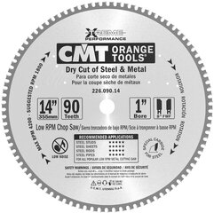 226.090.14 CMT HM Zāģa asmens tēraudam 355x25.4x90Z / STEEL STANDARD cena un informācija | Zāģi, ripzāģi | 220.lv