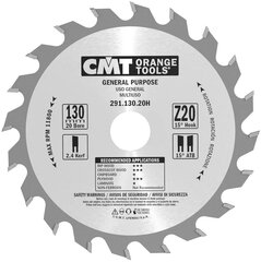 291.130.20H CMT Koka zāģis 130x20x20Z / universāla griešana cena un informācija | Zāģi, ripzāģi | 220.lv