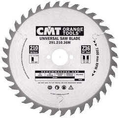 291.210.210.36L CMT Koka zāģis 210x25x36Z / universālais griešanas zāģis cena un informācija | Zāģi, ripzāģi | 220.lv