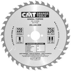 291.220.36M CMT Koka zāģis 220x30x36Z / universālā griešana cena un informācija | Zāģi, ripzāģi | 220.lv