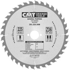 291.225.36M CMT Koka zāģis 225x30x36Z / universālais griešanas zāģis cena un informācija | Zāģi, ripzāģi | 220.lv