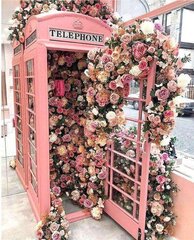 Dimanta mozaīka "A telephone box in roses" 30x40cm cena un informācija | Dimantu mozaīkas | 220.lv