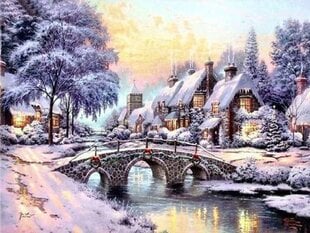 Dimanta mozaīka "Winter Bridge" 30x40cm cena un informācija | Dimantu mozaīkas | 220.lv