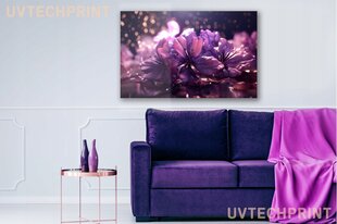 Stikla Bilde violeti ziedi vannas istabai 150x95 cm цена и информация | Детали интерьера | 220.lv