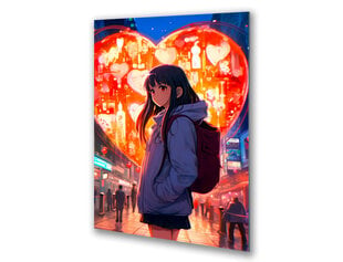 Stikla Bilde anime stila meitenes sirds 83x130 cm цена и информация | Детали интерьера | 220.lv