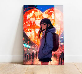 Stikla Bilde anime stila meitenes sirds 83x130 cm cena un informācija | Interjera priekšmeti | 220.lv