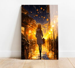 Stikla Bilde anime meitene manga pilsētas raksturs 60x90 cm цена и информация | Детали интерьера | 220.lv