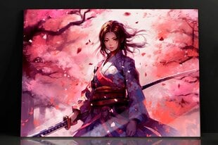 Stikla Bilde anime karavīre onna bugeisha sieviete 90x60 cm цена и информация | Детали интерьера | 220.lv