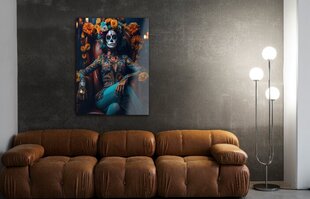 Stikla Bilde santa muerte nāves galvaskauss tetovējums 60x90 cm цена и информация | Детали интерьера | 220.lv