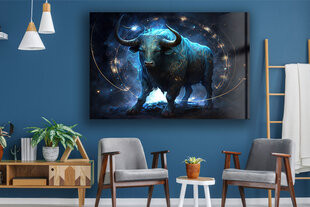 Stikla Bilde zodiaka zīmes bullis teļš 130x83 cm cena un informācija | Interjera priekšmeti | 220.lv